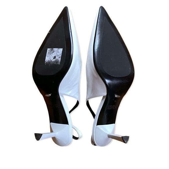 Tony Bianco Bertie high heels Slingbacks shoes White high shine  Revolve Sz 9.5 - Picture 8 of 15